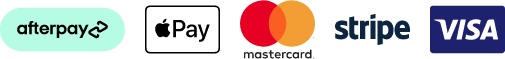 Payment methods, Afterpay, Apple Pay, Mastercard, Stripe, Visa