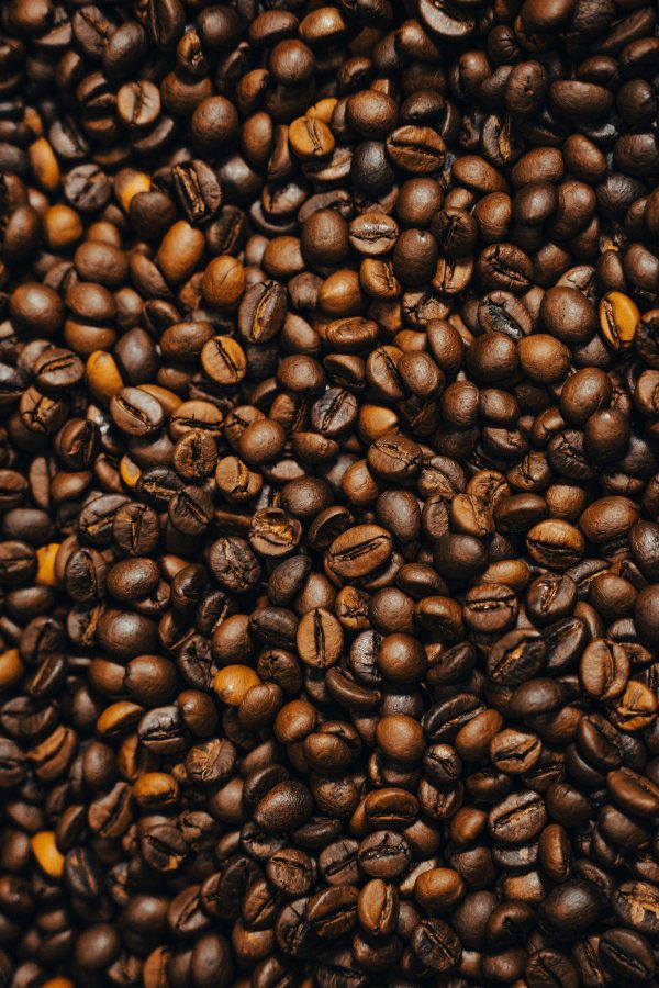 Roasted coffee beans whole