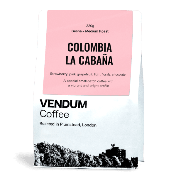 VENDUM, Colombia La Cabaña Gesha Natural Processed Speciality Coffee, Whole Beans